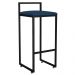 Kit 02 Banquetas Altas Para Cozinha Sala de Jantar Hanna L02 Preto Suede Azul Marinho - Lyam Decor