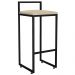 Kit 02 Banquetas Altas Para Cozinha Sala de Jantar Hanna L02 Preto Suede Bege - Lyam Decor