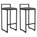 Kit 02 Banquetas Altas Para Cozinha Sala de Jantar Hanna L02 Preto Suede Cinza - Lyam Decor