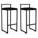 Kit 02 Banquetas Altas Para Cozinha Sala de Jantar Hanna L02 Preto Suede Preto - Lyam Decor