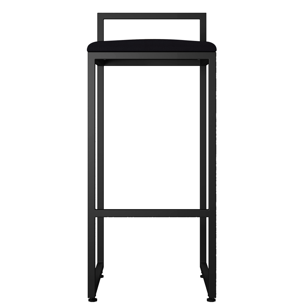 Kit 02 Banquetas Altas Para Cozinha Sala de Jantar Hanna L02 Preto Suede Preto - Lyam Decor