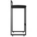 Kit 02 Banquetas Altas Para Cozinha Sala de Jantar Hanna L02 Preto Suede Preto - Lyam Decor