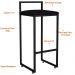 Kit 02 Banquetas Altas Para Cozinha Sala de Jantar Hanna L02 Preto Suede Preto - Lyam Decor