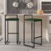Kit 02 Banquetas Altas Para Cozinha Sala de Jantar Hanna L02 Preto Suede Verde Musgo - Lyam Decor