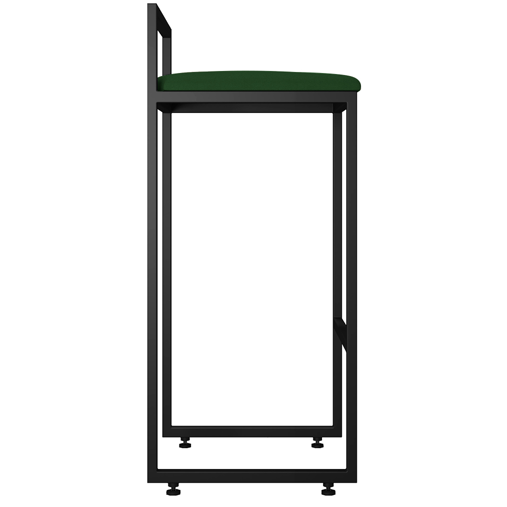 Kit 02 Banquetas Altas Para Cozinha Sala de Jantar Hanna L02 Preto Suede Verde Musgo - Lyam Decor
