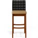 Kit 02 Banquetas Altas Sala De Jantar Fixa Mila L02 Couríssimo Preto Linho Bege Escuro - Lyam Decor