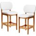 Kit 02 Banquetas Baixa Bar Cozinha E Sala De Jantar Fixa Betta L02 Imbuia Facto Branco - Lyam Decor