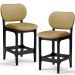Kit 02 Banquetas Baixa Bar Cozinha E Sala De Jantar Fixa Betta L02 Preto Couríssimo Casco Fendi - Lyam Decor