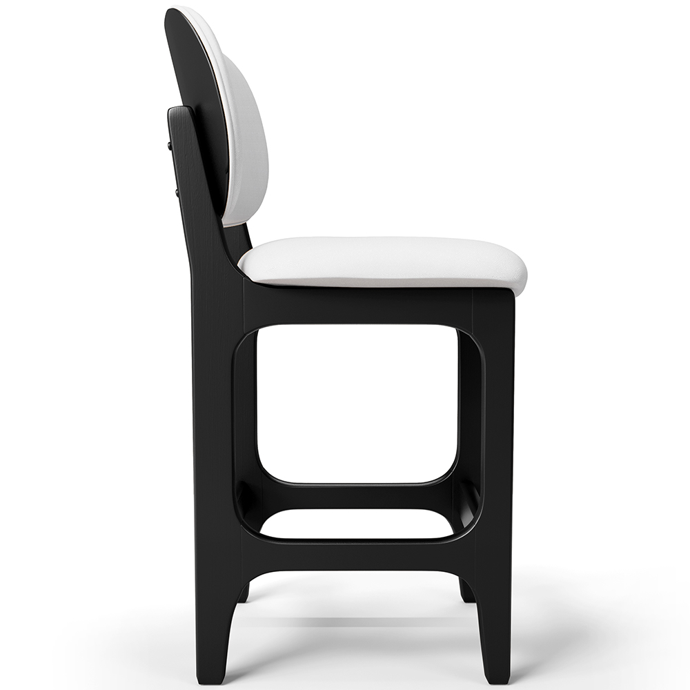 Kit 02 Banquetas Baixa Bar Cozinha E Sala De Jantar Fixa Betta L02 Preto Facto Branco - Lyam Decor