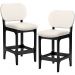 Kit 02 Banquetas Baixa Bar Cozinha E Sala De Jantar Fixa Betta L02 Preto Linho Cru - Lyam Decor