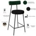Kit 02 Banquetas Baixa Bar Cozinha E Sala De Jantar Milão L02 Facto Verde Linho Chumbo - Lyam Decor