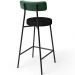 Kit 02 Banquetas Baixa Bar Cozinha E Sala De Jantar Milão L02 Facto Verde Linho Chumbo - Lyam Decor