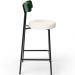 Kit 02 Banquetas Baixa Bar Cozinha E Sala De Jantar Milão L02 Facto Verde Linho Cru - Lyam Decor
