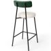 Kit 02 Banquetas Baixa Bar Cozinha E Sala De Jantar Milão L02 Facto Verde Linho Cru - Lyam Decor