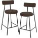 Kit 02 Banquetas Baixa Bar Cozinha Sala De Jantar Em Aço Milão L02 Suede Marrom - Lyam Decor
