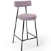 Kit 02 Banquetas Baixa Bar Cozinha Sala De Jantar Em Aço Milão L02 Suede Rosê - Lyam Decor