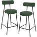 Kit 02 Banquetas Baixa Bar Cozinha Sala De Jantar Milão L02 Suede Verde Musgo - Lyam Decor