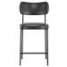Kit 02 Banquetas Baixa Bar Cozinha Sala De Jantar Preto Elira L02 Couríssimo Preto - Lyam Decor