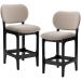 Kit 02 Banquetas Baixa Bar Cozinha e Sala De Jantar Fixa Betta L02 Preto Bouclê Bege - Lyam Decor