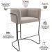 Kit 02 Banquetas Baixa Base de Aço Preto Betina D02 Bouclê Creme C-54 - Lyam Decor