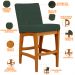 Kit 02 Banquetas Baixa Cozinha Bancada Bar Sala Jantar Fixa Mila L02 Suede Verde Musgo - Lyam Decor