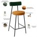 Kit 02 Banquetas Baixa Cozinha Sala Jantar Bancada Milão L02 Facto Verde Couríssimo Whisky - Lyam Decor