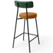 Kit 02 Banquetas Baixa Cozinha Sala Jantar Bancada Milão L02 Facto Verde Couríssimo Whisky - Lyam Decor