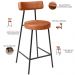 Kit 02 Banquetas Baixa Para Cozinha Sala De Jantar Bancada Milão L02 Couríssimo Camel - Lyam Decor