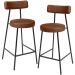 Kit 02 Banquetas Baixa Para Cozinha Sala De Jantar Bancada Milão L02 Couríssimo Marrom - Lyam Decor