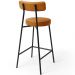 Kit 02 Banquetas Baixa Para Cozinha Sala De Jantar Bancada Milão L02 Couríssimo Whisky - Lyam Decor