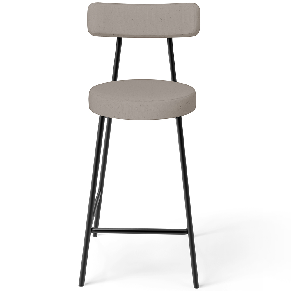 Kit 02 Banquetas Baixa Para Cozinha Sala De Jantar Bancada Milão L02 Linho Bege - Lyam Decor