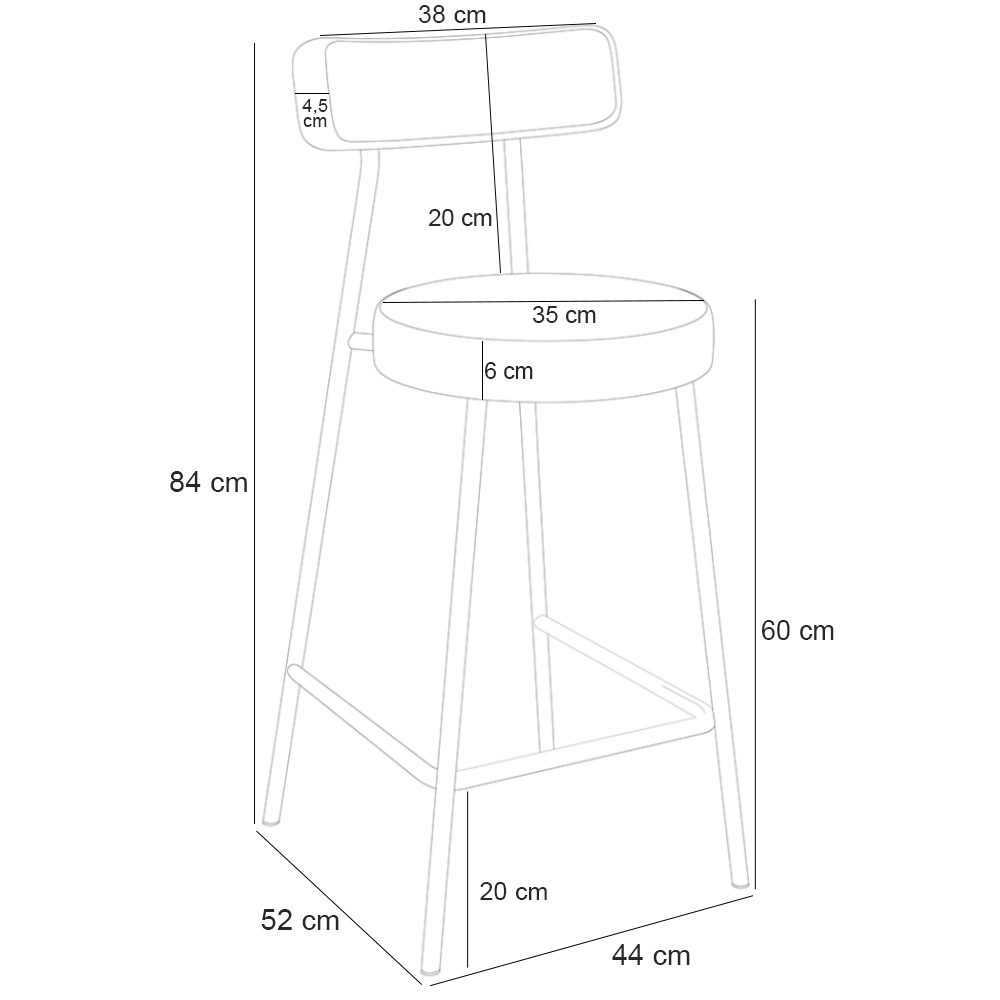 Kit 02 Banquetas Baixa Para Cozinha Sala De Jantar Bancada Milão L02 Linho Chumbo - Lyam Decor