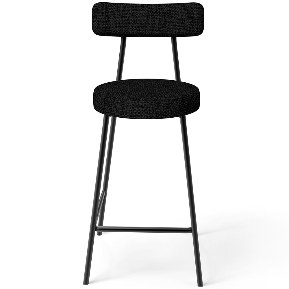 Kit 02 Banquetas Baixa Para Cozinha Sala De Jantar Bancada Milão L02 Linho Chumbo - Lyam Decor