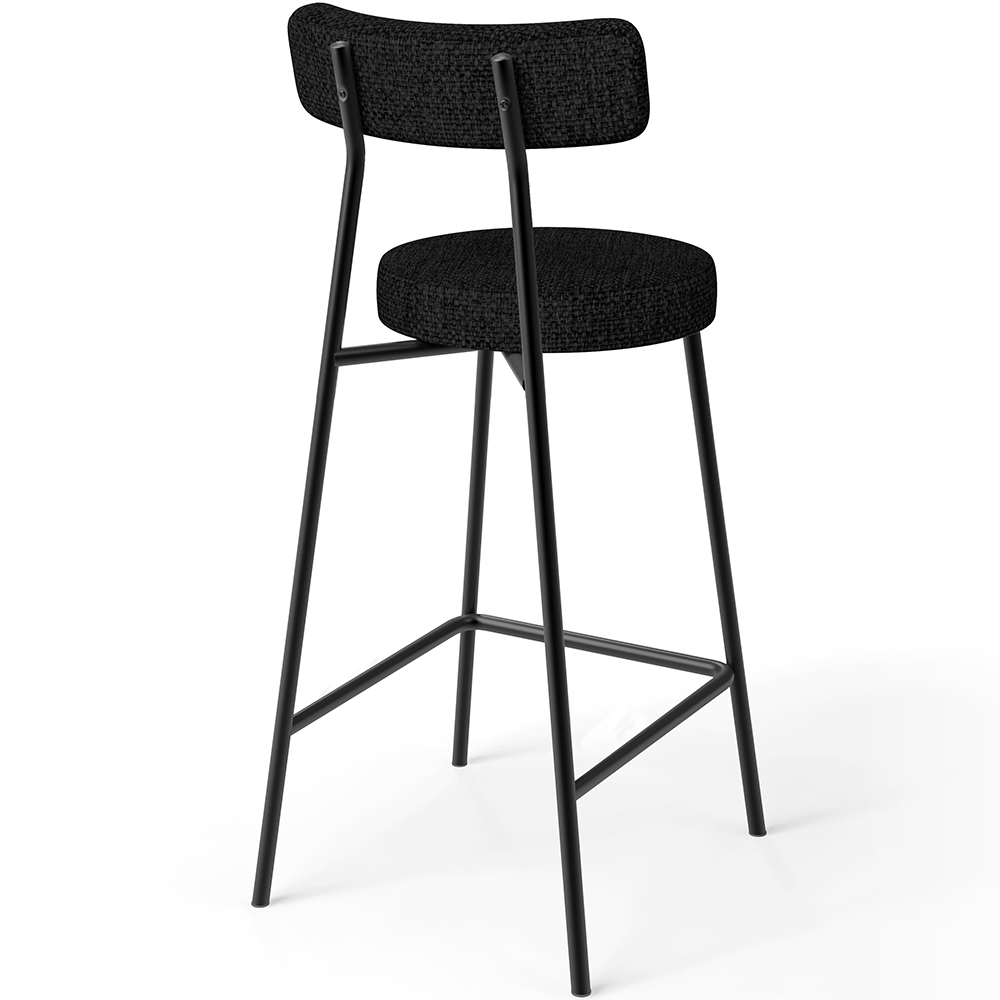 Kit 02 Banquetas Baixa Para Cozinha Sala De Jantar Bancada Milão L02 Linho Chumbo - Lyam Decor