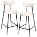 Kit 02 Banquetas Baixa Para Cozinha Sala De Jantar Bancada Milão L02 Linho Cru - Lyam Decor