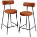 Kit 02 Banquetas Baixa Para Cozinha Sala De Jantar Bancada Milão L02 Tecido Terracota - Lyam Decor