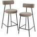 Kit 02 Banquetas Baixa Para Cozinha Sala De Jantar Bar Bancada Milão L02 Bouclê Bege - Lyam Decor