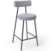 Kit 02 Banquetas Baixa Para Cozinha Sala De Jantar Bar Bancada Milão L02 Bouclê Cinza - Lyam Decor