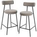Kit 02 Banquetas Baixa Para Cozinha Sala De Jantar Bar Bancada Milão L02 Bouclê Creme - Lyam Decor