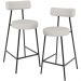 Kit 02 Banquetas Baixa Para Cozinha Sala De Jantar Bar Bancada Milão L02 Bouclê Cru - Lyam Decor