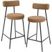 Kit 02 Banquetas Baixa Para Cozinha Sala De Jantar Bar Bancada Milão L02 Bouclê Mostarda - Lyam Decor