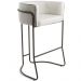 Kit 02 Banquetas Decorativa Fixa Base de Aço Choco Betina D02 Linho Creme A-48 - Lyam Decor