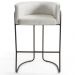 Kit 02 Banquetas Decorativa Fixa Base de Aço Choco Betina D02 Linho Creme A-48 - Lyam Decor