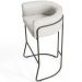 Kit 02 Banquetas Decorativa Fixa Base de Aço Choco Betina D02 Linho Creme A-48 - Lyam Decor