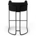 Kit 02 Banquetas Decorativas Fixa Base De Aço Preto Betina D02 Corano Preto B-97 - Lyam Decor