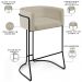 Kit 02 Banquetas Decorativas Fixa Base de Aço Preto Betina D02 Corano Bege C-26 - Lyam Decor
