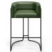 Kit 02 Banquetas Decorativas Fixa Base de Aço Preto Betina D02 Corano Verde Musgo B-89 - Lyam Decor