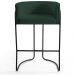 Kit 02 Banquetas Decorativas Fixa Base de Aço Preto Betina D02 Linho Verde Musgo C-117 - Lyam Decor