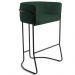 Kit 02 Banquetas Decorativas Fixa Base de Aço Preto Betina D02 Linho Verde Musgo C-117 - Lyam Decor