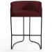 Kit 02 Banquetas Decorativas Fixa Base de Aço Preto Betina D02 Veludo Marsala C-278 - Lyam Decor
